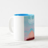 ダッカ・バングラデシュヴィンテージスタイル旅行ポスター。 ツートーンマグカップ (正面左)