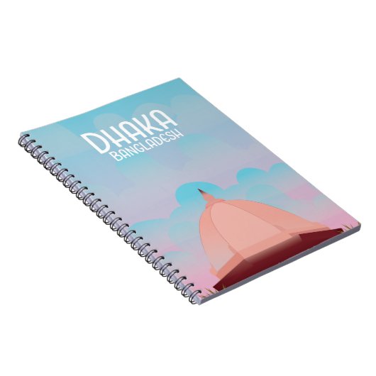 ダッカ・バングラデシュヴィンテージスタイル旅行ポスター。 ノートブック (右側)