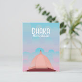 ダッカ・バングラデシュヴィンテージスタイル旅行ポスター。 ポストカード (スタンド正面)