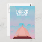 ダッカ・バングラデシュヴィンテージスタイル旅行ポスター。 ポストカード (正面/裏面)