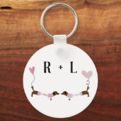 ダッキスをするシュンズスウィートドッグラブ名前をカスタムする キーホルダー (正面)