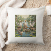 ダッキングキュート：白い枕とクッキンググッドデシ クッション (ブランケット)