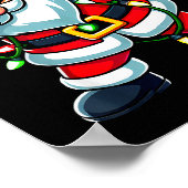 ダッキングサンタのクリスマスイルミネーション 面白い 男性 女性 ポスター (角)