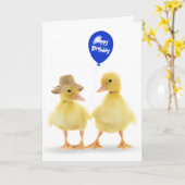 ダッキングスアンドバルーン誕生日 カード (黄色い花)
