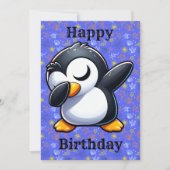 ダッキングペンギンの誕生日カード 招待状 (正面)