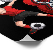 ダッキングボーイ 8歳 サッカー選手 8歳の誕生日 ポスター (角)