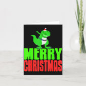 ダッキング恐竜のメリークリスマスホリデーハイライト カード (正面)