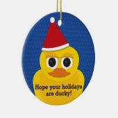 ダッキーのクリスマスのアヒルのオーナメント セラミックオーナメント (右)
