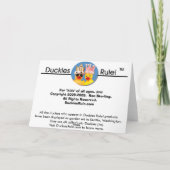 ダッキーの感謝祭! シーズンカード (裏面)