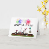 ダッキー（アヒルちゃん）お祝い7月4日 カード (黄色い花)