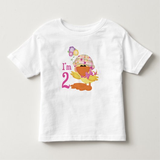 ダッキー（アヒルちゃん）ガール2nd誕生日 トドラーTシャツ (正面)