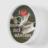 ダッキー（アヒルちゃん）ダック山。 壁時計 (傾斜)
