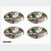 ダッキー（アヒルちゃん）ダック山。 楕円形シール (シート)