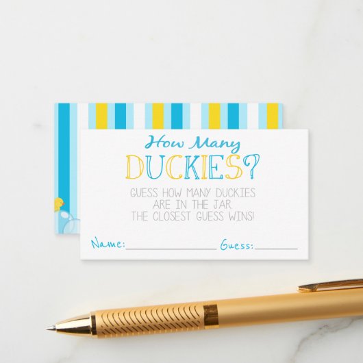 ダッキー（アヒルちゃん）パーティーゲーム推測カード数 エンクロージャーカード (正面/裏面インサイチュ)