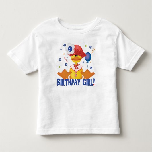 ダッキー（アヒルちゃん）パーティー誕生日ガール トドラーTシャツ (正面)