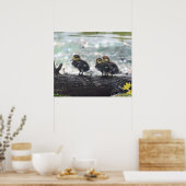 ダッキー(アヒルちゃん)プリント縁どなし-24x20その他のサイズ利用可能 ポスター (キッチン)