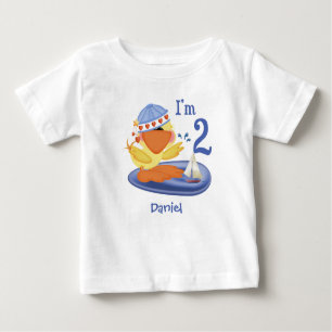 ダッキー（アヒルちゃん）ボーイ第2誕生日ベビーTシャツ ベビーTシャツ
