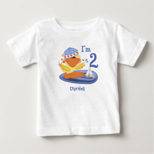 ダッキー（アヒルちゃん）ボーイ2nd誕生日ベビーTシャツ ベビーTシャツ