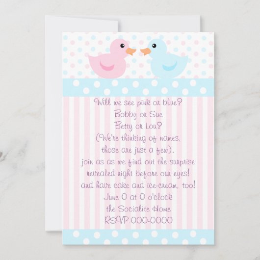 ダッキー（アヒルちゃん） 招待状 (正面)