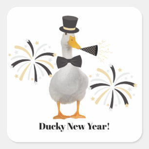 ダッキー(アヒルちゃん)新年 スクエアシール