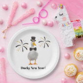 ダッキー（アヒルちゃん）新年 ペーパープレート (パーティー)
