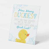 ダッキー（アヒルちゃん）誕生日またはベビーシャワーゲームの数 台座サイン (正面)