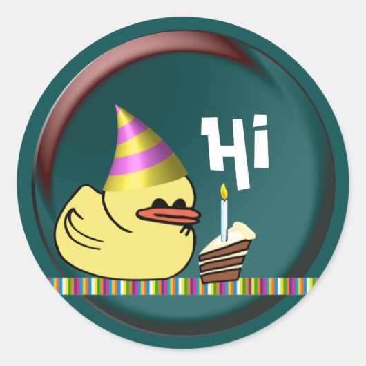 ダッキー(アヒルちゃん)誕生日 ラウンドシール (正面)
