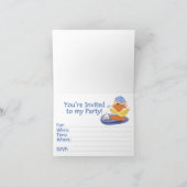 ダッキー・ボーイ 2歳の誕生日 記入式招待状 サンキューカード (内部)