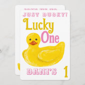 ダッキー ラッキー ワン ファースト バースデー ご招待 招待状 (正面/裏面)
