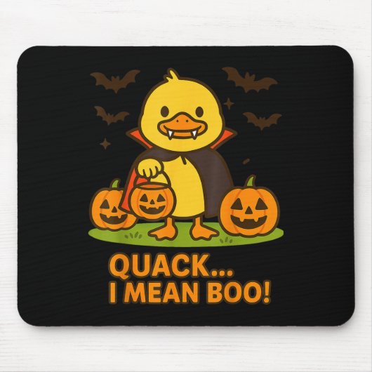 ダックおもしろいハロウィーンの衣装 – Quack I mean Boo Qu マウスパッド (正面)