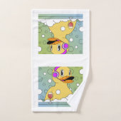 ダックおもしろいバスルーム用タオルカスタムセット – 3ピースセット バスタオルセット (ハンドタオル)