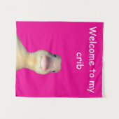 ダックおもしろいミーム：ようこそMy Crib Duck タペストリー (正面(横))