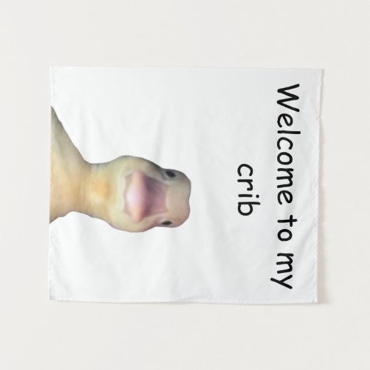 ダックおもしろいミーム：ようこそMy Crib Duck タペストリー (正面(横))