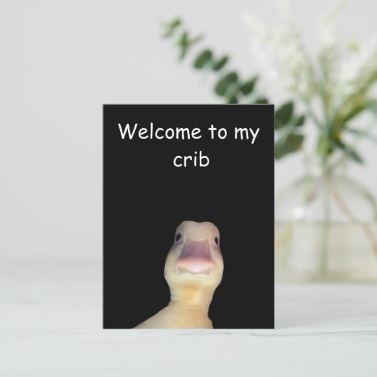 ダックおもしろいミーム:ようこそMy Crib Duck ポストカード (スタンド正面)