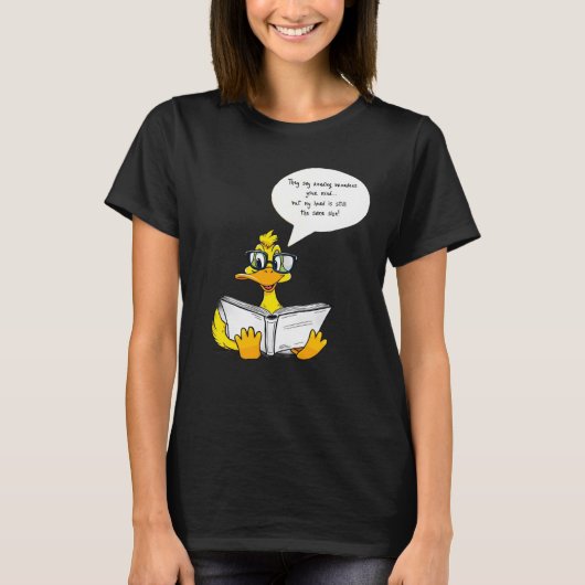 ダックおもしろいリーディングTシャツ Tシャツ (正面)