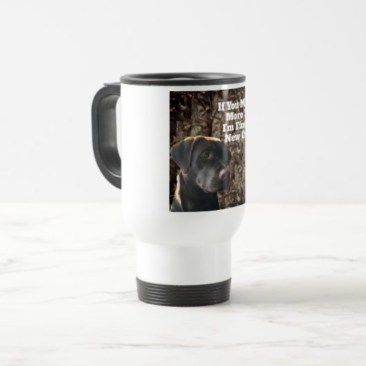 ダックおもしろい狩りチョコレートラボ迷彩柄コーヒーマグ トラベルマグ (正面左)