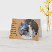 ダックおもしろい誕生日カード、丘を越えて カード (黄色い花)