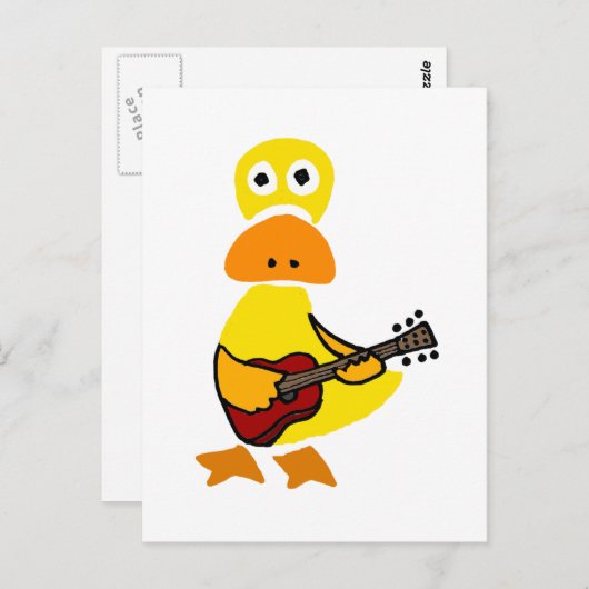 ダックおもしろい遊のギターア初期のート ポストカード (正面/裏面)