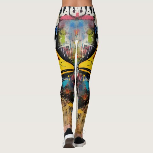 ダックおもしろい90s通りアートグラフィティ動揺して レギンス (裏面)