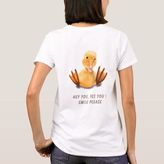 ダックおもしろいTシャツ – カスタム文字 Tシャツ (裏面)