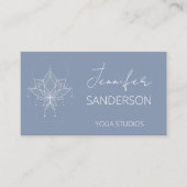 ダックかわいらしエッグブルーボホフローラロータスヨガ 名刺 (正面)