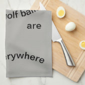 ダックは….....ゴルフボール キッチンタオル (四つ折り)