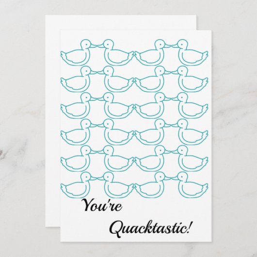 ダックをテーマにした「あなたはQuacktastic」サンキューカード サンキューカード (正面/裏面)