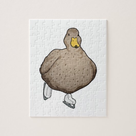 ダックアイススケートで滑るアイススケート ジグソーパズル (縦)