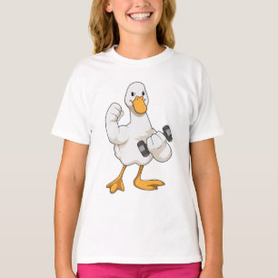 ダックアットボディビルとダンベル Tシャツ