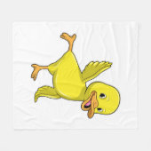 ダックアットヨガストレッチエクササイズ フリースブランケット (正面(横))