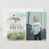 ダックアヒルDeuce水の色の男の子の写真2nd誕生日 招待状 (正面)