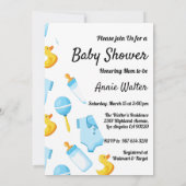 ダックアンドボートをテーマにしたベビーシャワー 招待状 (裏面)