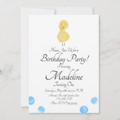 ダックウォーター色彩の鮮やかカラーファーストバースデーパーティー 招待状 (正面)