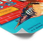 ダックウォールフードリバー梨ヴィンテージクレートラベル ポスター (角)